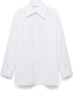 MANGO Selection Split Back Cotton Poplin Button-Up Shirt