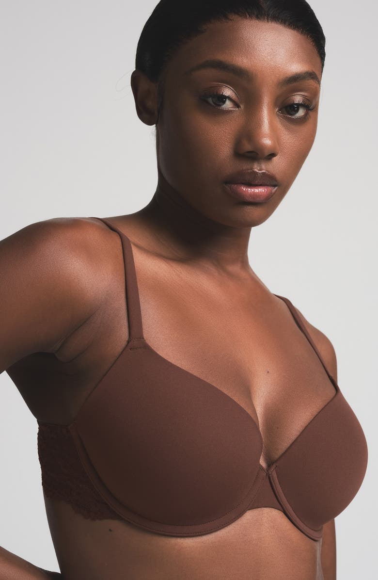 SKIMS Fits Everybody Lace T-Shirt Bra, Alternate, color, Cocoa