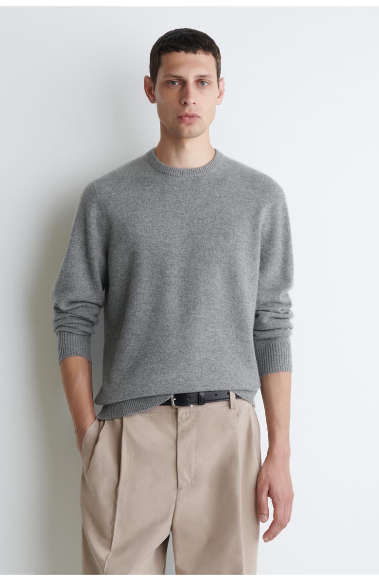 COS Seamless Cashmere Crew-Neck Sweater, Main, color, Gray