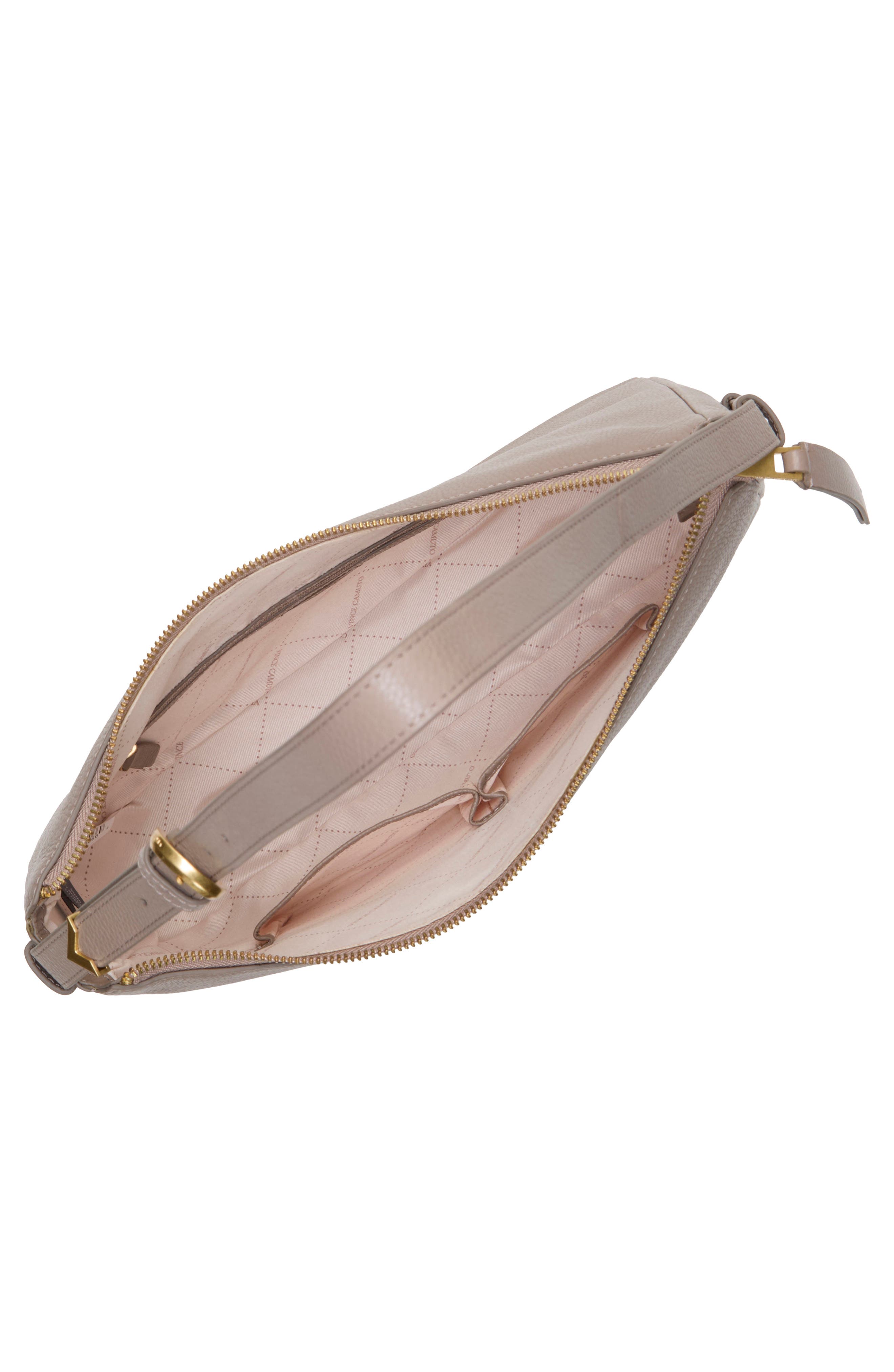Noemi Leather Shoulder Bag, Alternate, color, DARK BEIGE