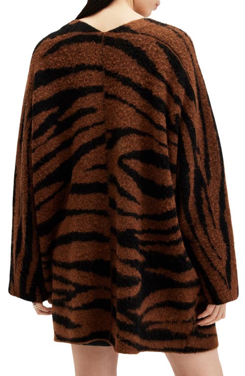 Allsaints Zoe Oversized Tiger Stripe Cardigan