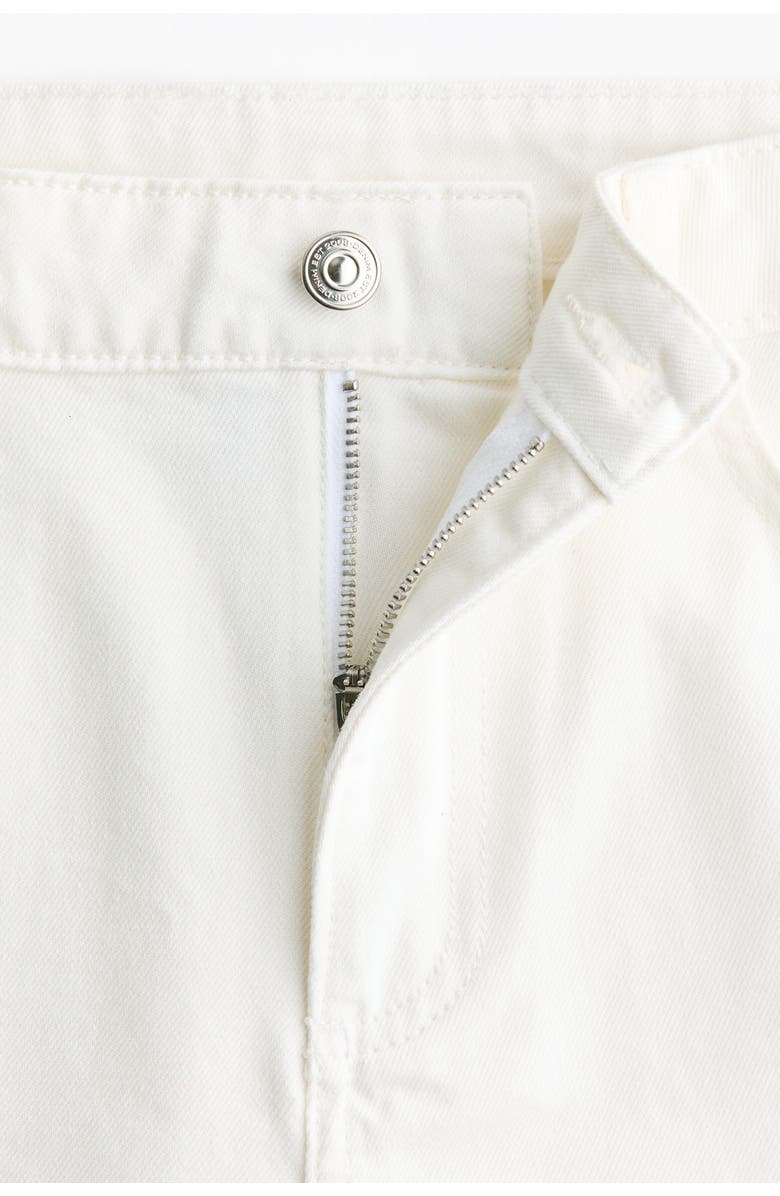 H&M Raw-edge Denim Shorts, Alternate, color, Cream