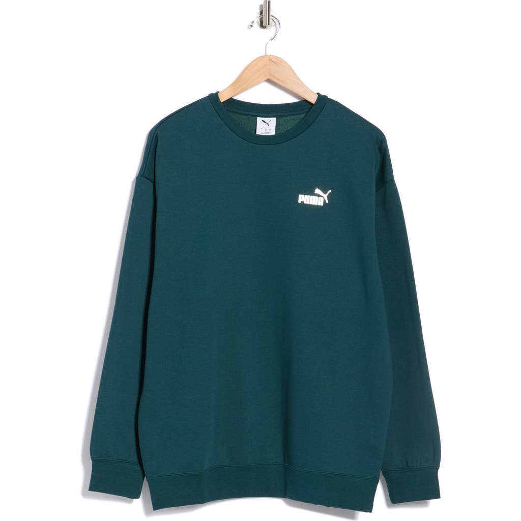 Puma Maximal Metallic Logo Relaxed Fit Sweatshirt In Blue