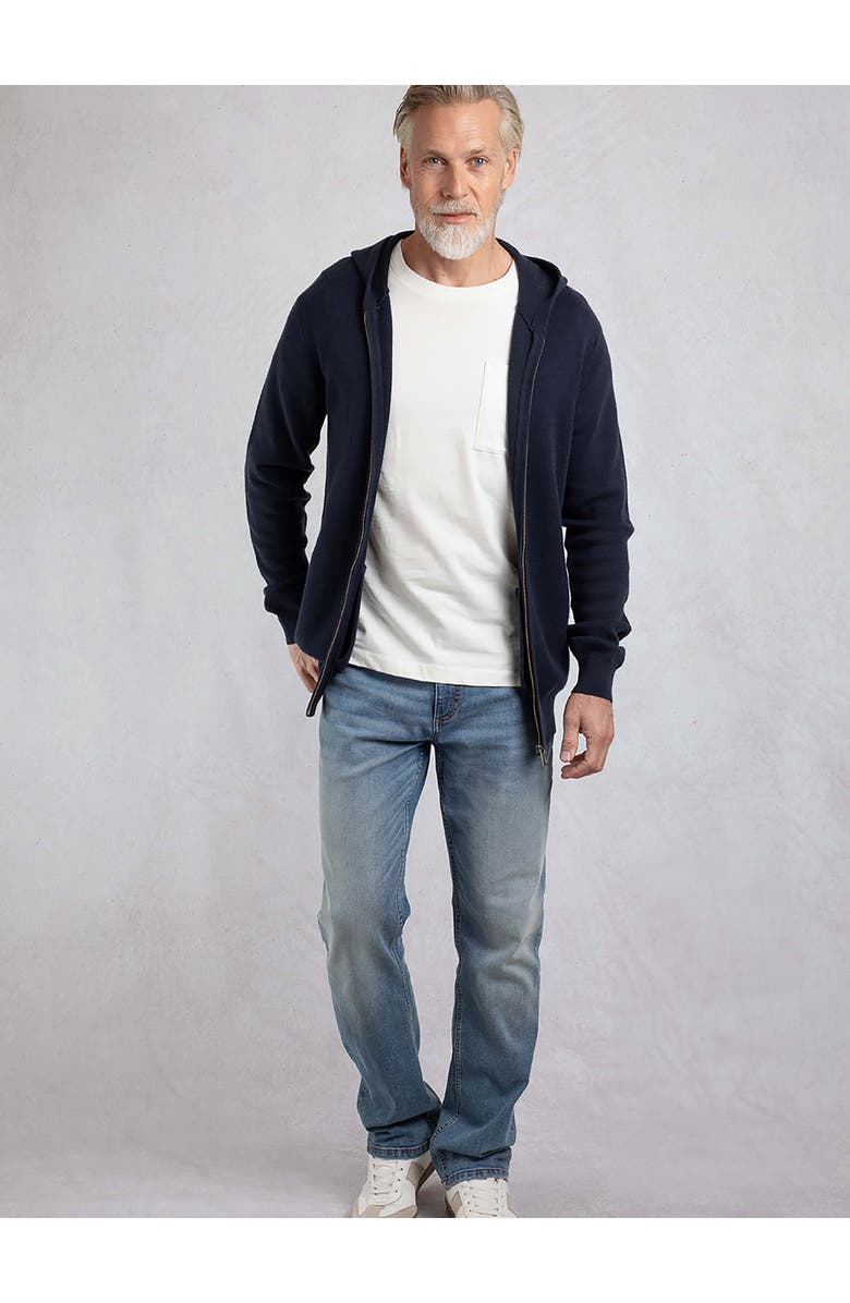 Weird Fish Samuel Knitted Full Zip Hooded Jumper, Alternate, color, Navy