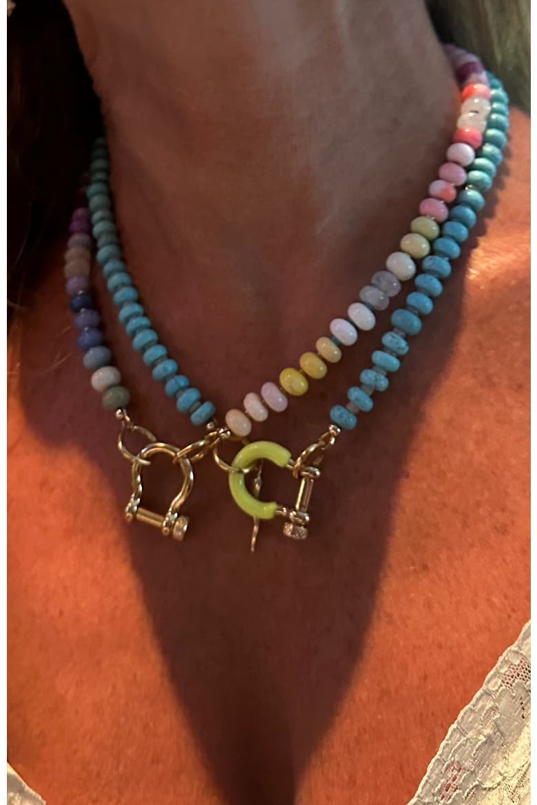 Winnie Gender Inclusive Rainbow Opal and Moonstone Necklace, Alternate, color, Rainbow