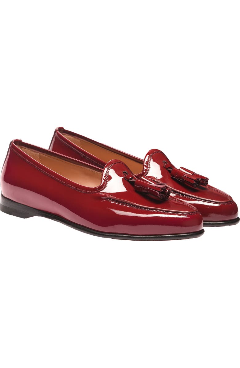 Santoni Women's Andrea Red Patent Tassel Loafer, Alternate, color,
