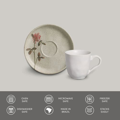 Porto Brasil Coffee Cup & Saucer Set Of 6 In Green
