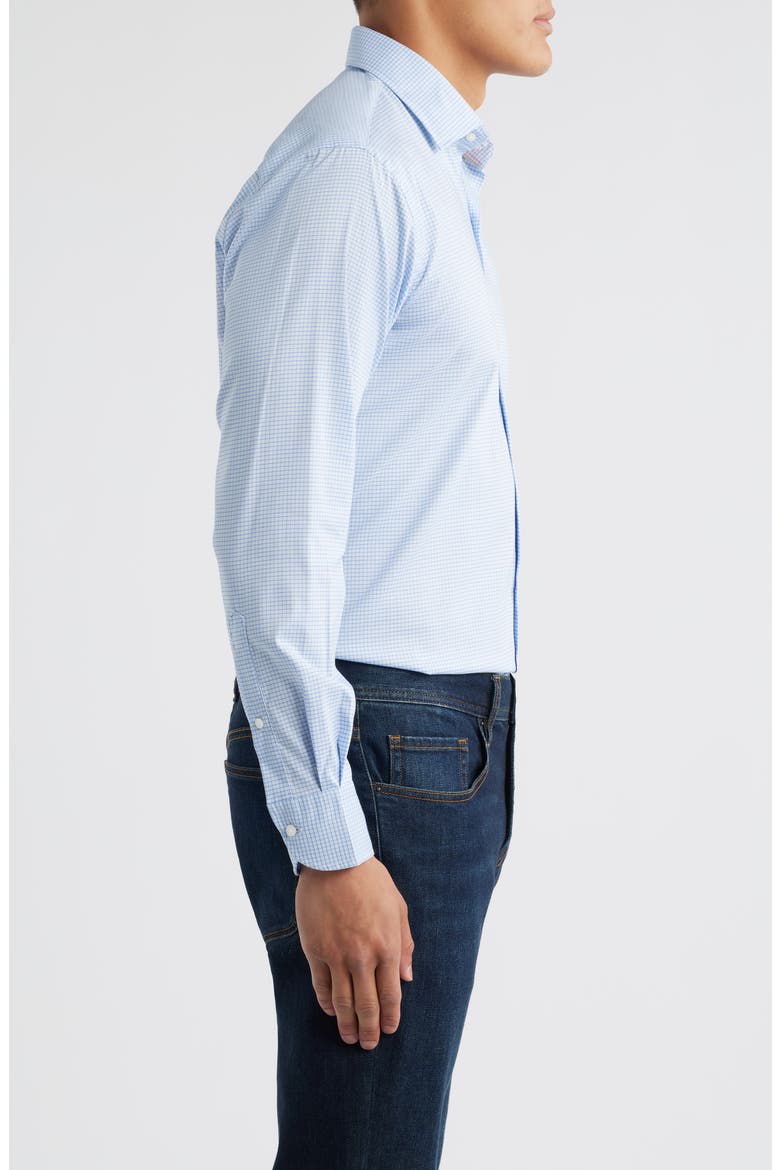 Jackson Crown Lite Microcheck Performance Twill Button-Up Shirt, Alternate, color, RUDDY BLUE