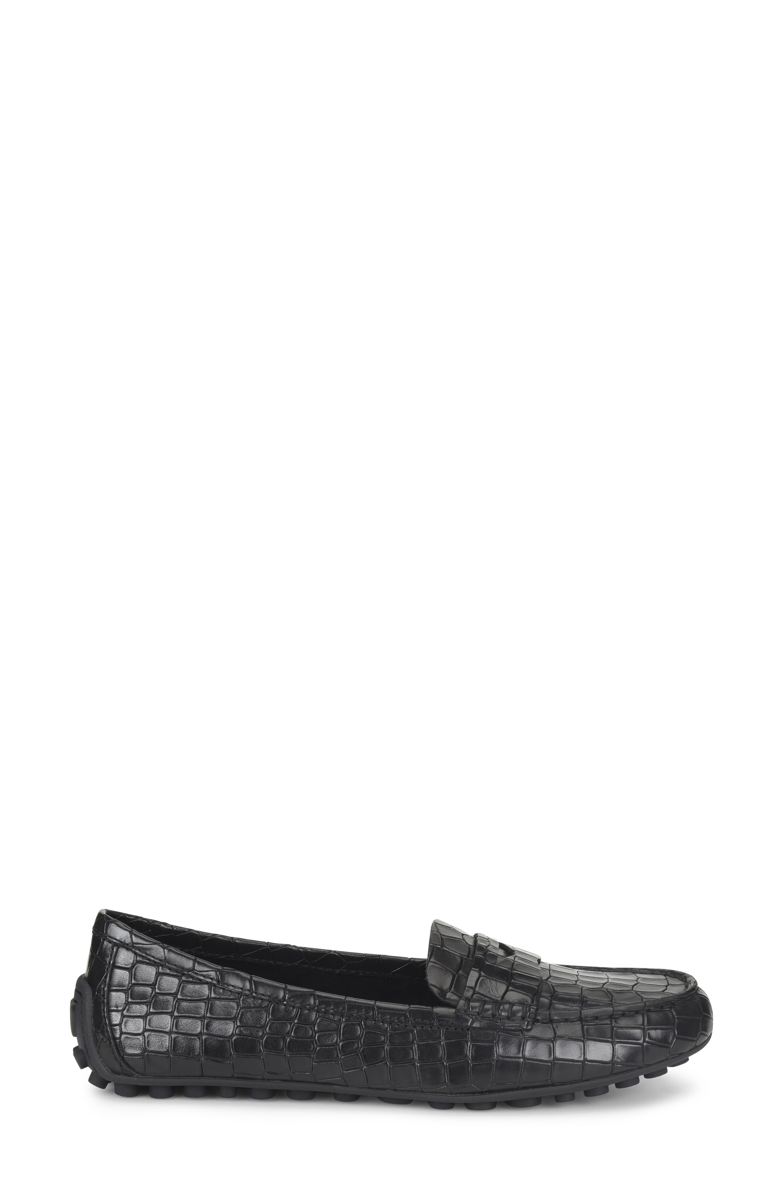 Malena Driving Loafer, Alternate, color, BLACK EMBOSSED LEATHER