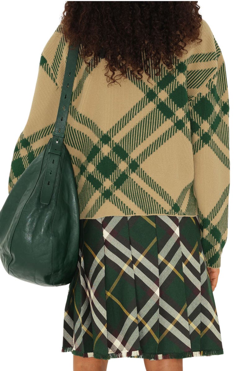 Burberry Oversize Check Wool Blend Cardigan, Alternate, color,