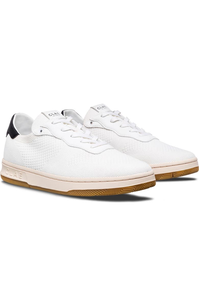 CLAE Malone Knit Low Top Sneaker, Main, color, White/ Black