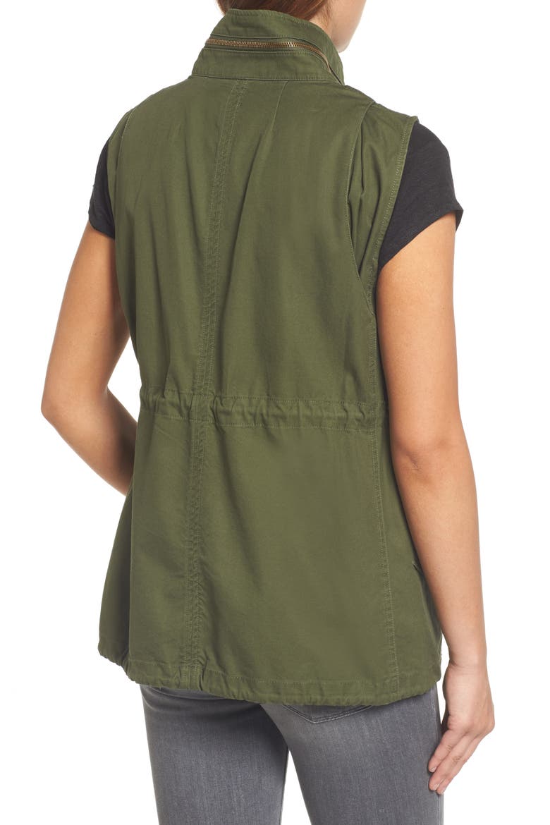 Cotton Twill Military Vest, Alternate, color, ARMY GREEN