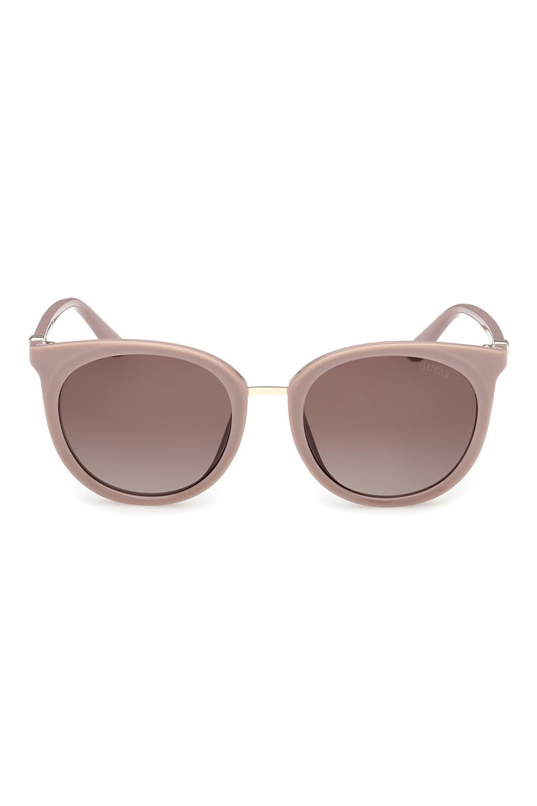 Round Sunglasses, Main, color, SHINY BEIGE / GRADIENT BROWN