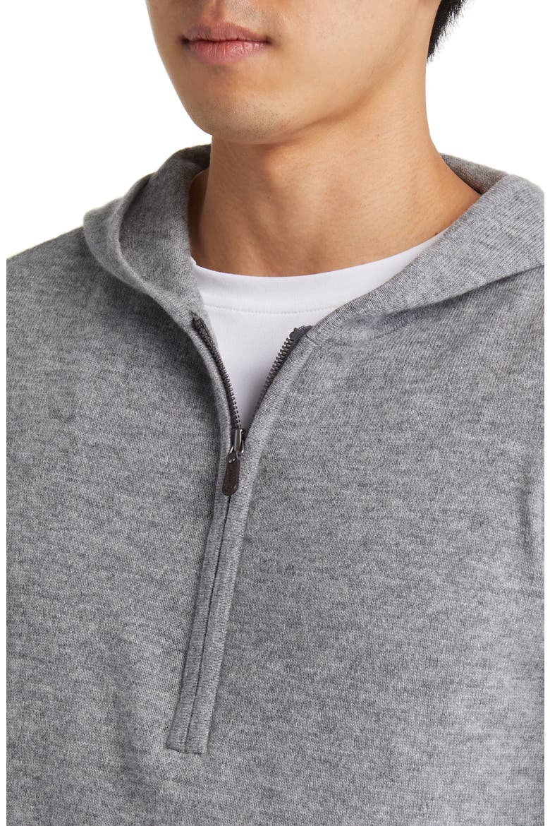 Mitch Hooded Half Zip Wool & Cashmere Sweater, Alternate, color, SEAL