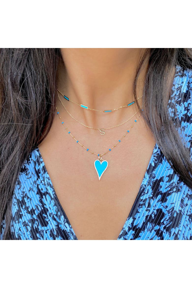 Turquoise Bar Chain Necklace, Alternate, color, Turquoise