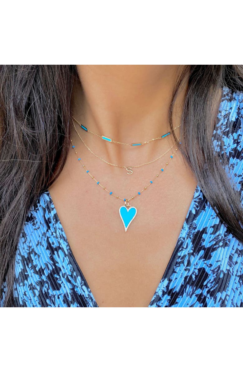 The Lovery Fine Jewelry Turquoise Bar Chain Necklace, Alternate, color, Turquoise