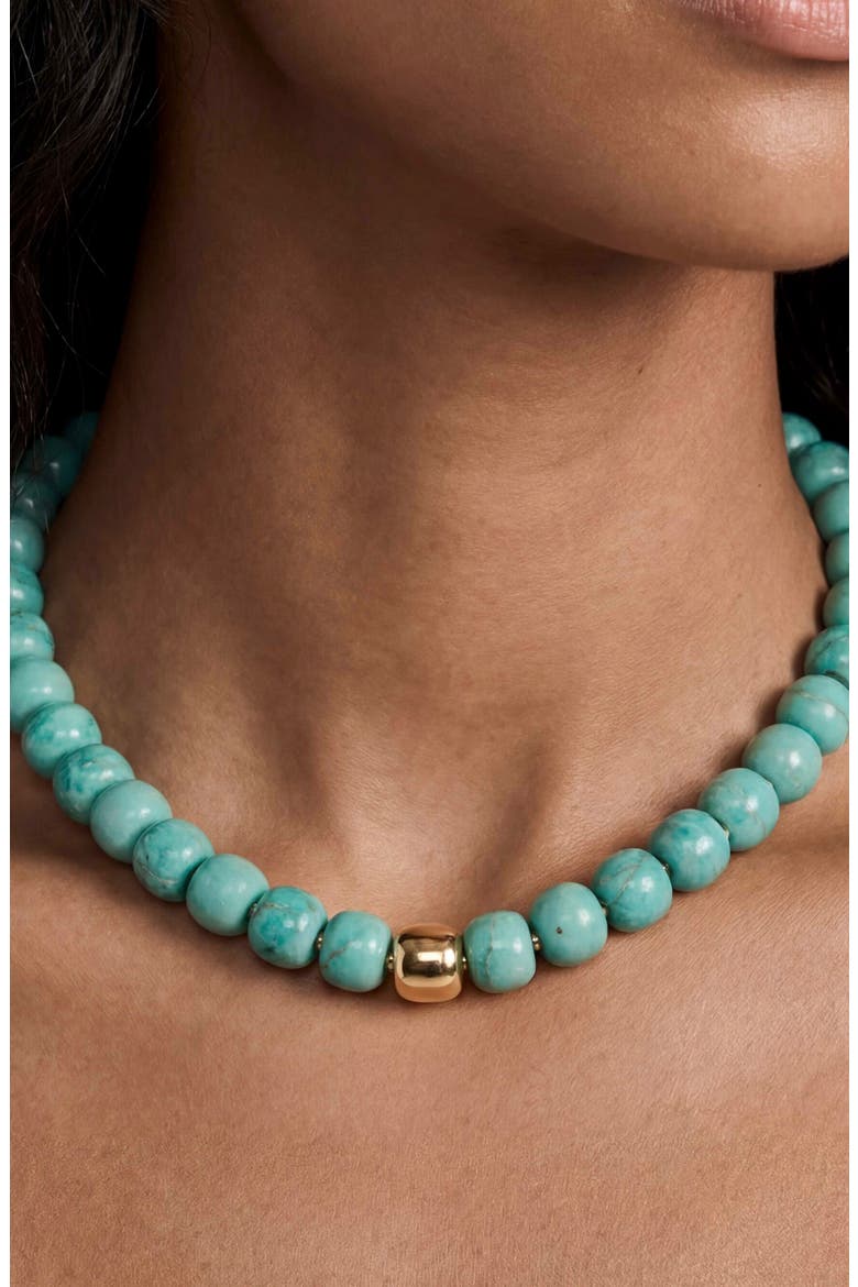 Semiprecious Stone Statement Necklace, Alternate, color, TURQUOISE