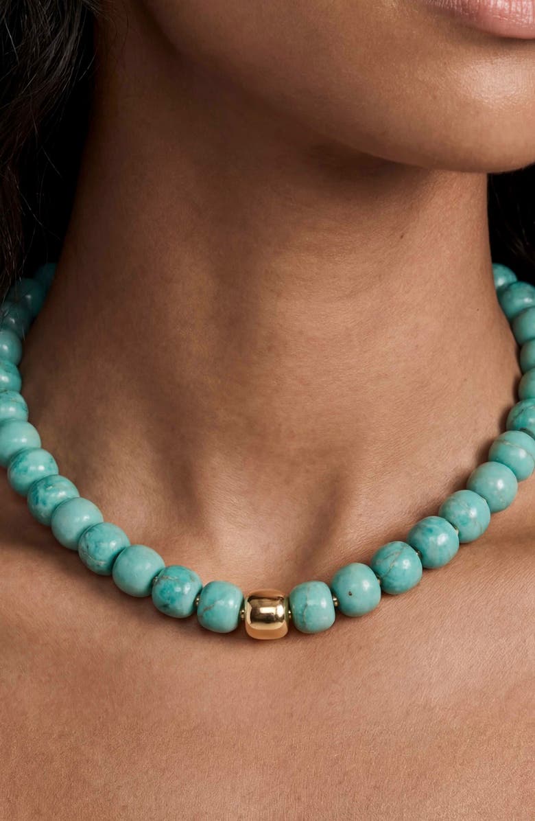 Ettika Semiprecious Stone Statement Necklace, Alternate, color, Turquoise