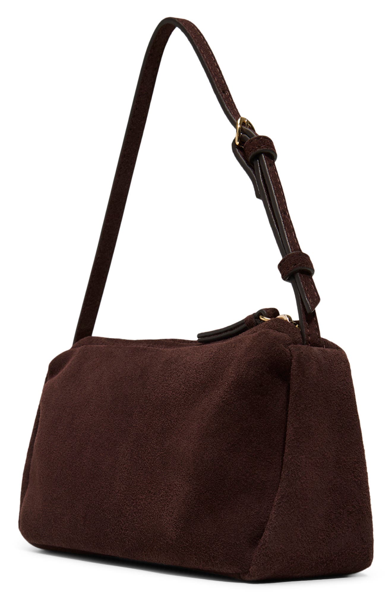 Ted Baker Nicki Suede Shoulder Bag, Alternate, color, Espresso Suede