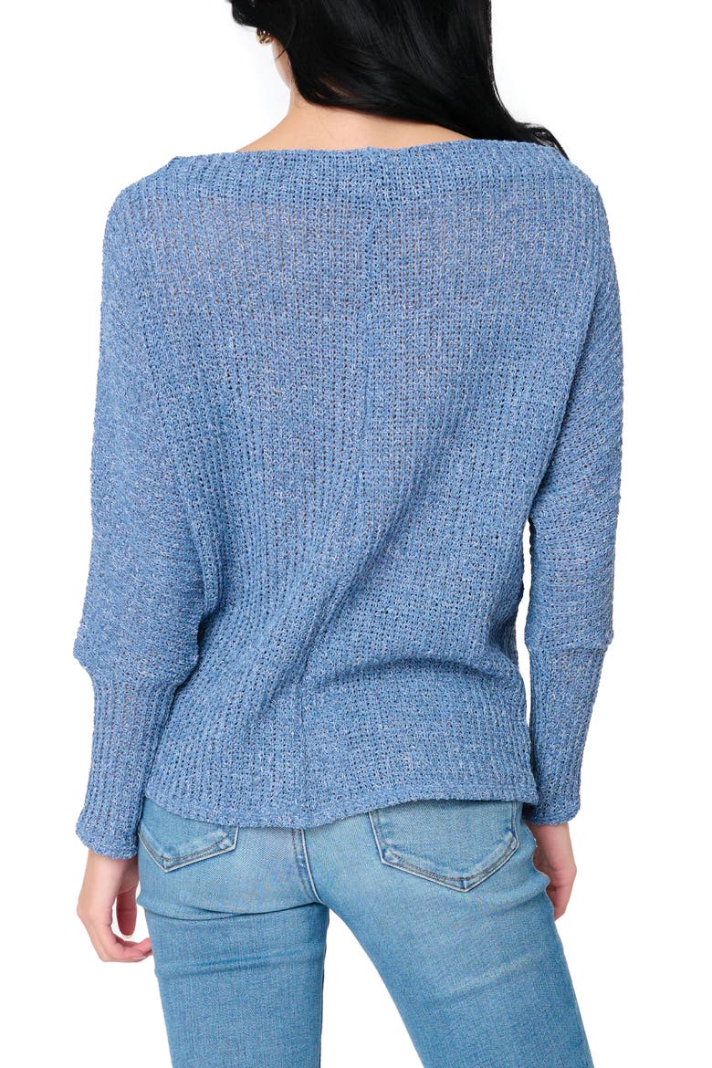 Marled Slouchy Sweater, Alternate, color, DENIM