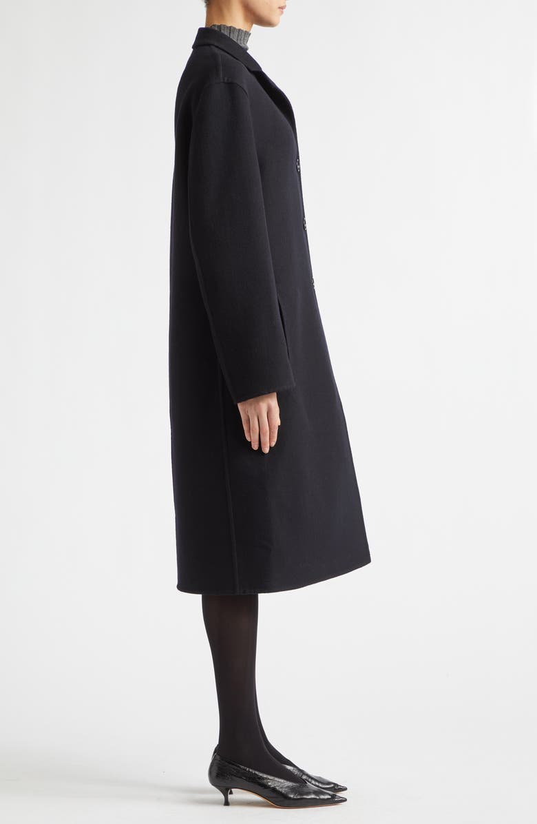 Jil Sander Slim Fit Double Face Cashmere & Virgin Wool Coat, Alternate, color, Midnight