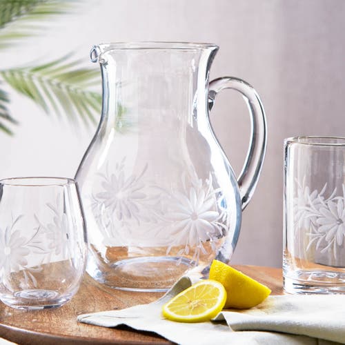 Tag Fleur Etched Stemless Wine Glasses For Events And Parties In White