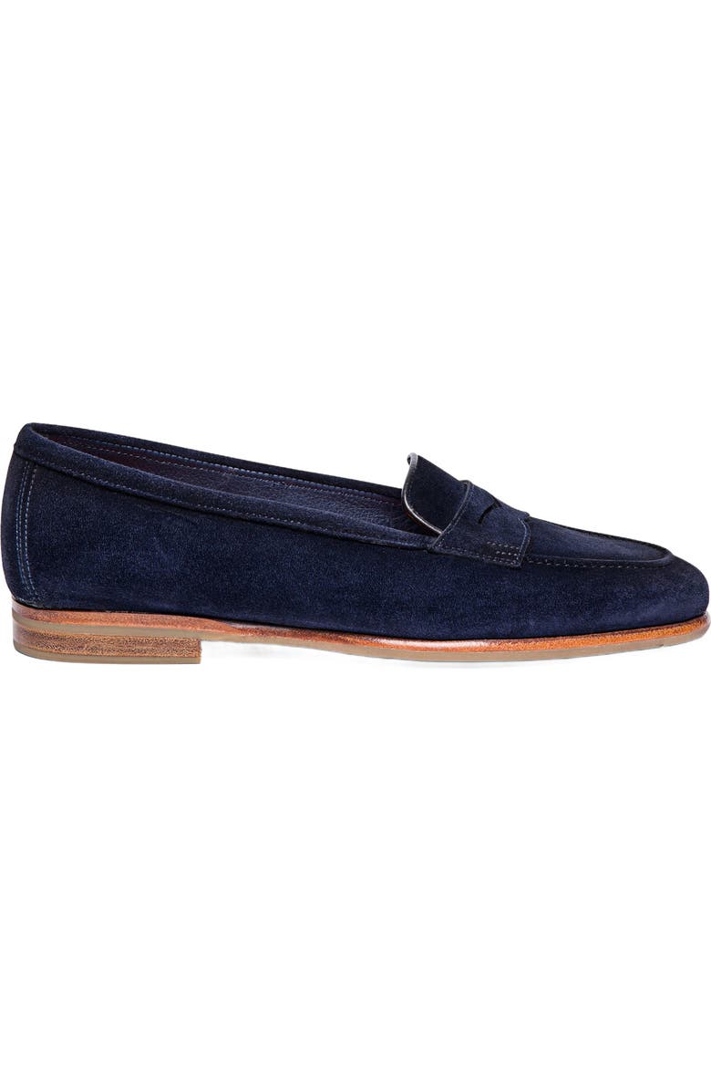 Santoni Women's suede Carla loafer, Main, color, Blue