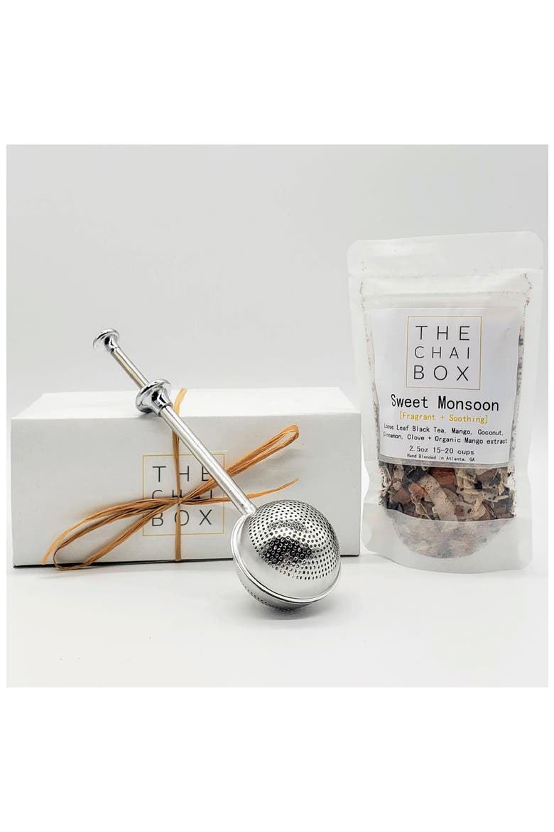 Sweet Monsoon Tea & Steeper Gift Set, Main, color, WHITE