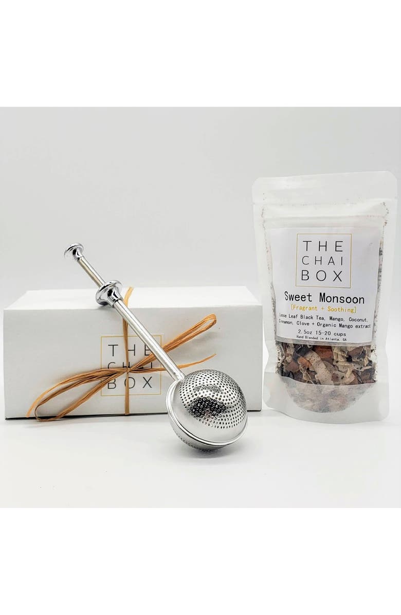 The Chai Box Sweet Monsoon Tea & Steeper Gift Set, Main, color, 
