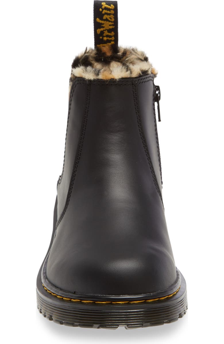 Dr. Martens Kids' Leonore Faux Fur Lined Chelsea Boot, Alternate, color,