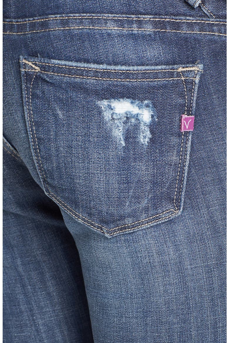 Destroyed Skinny Jeans, Alternate, color, MEDIUM WASH