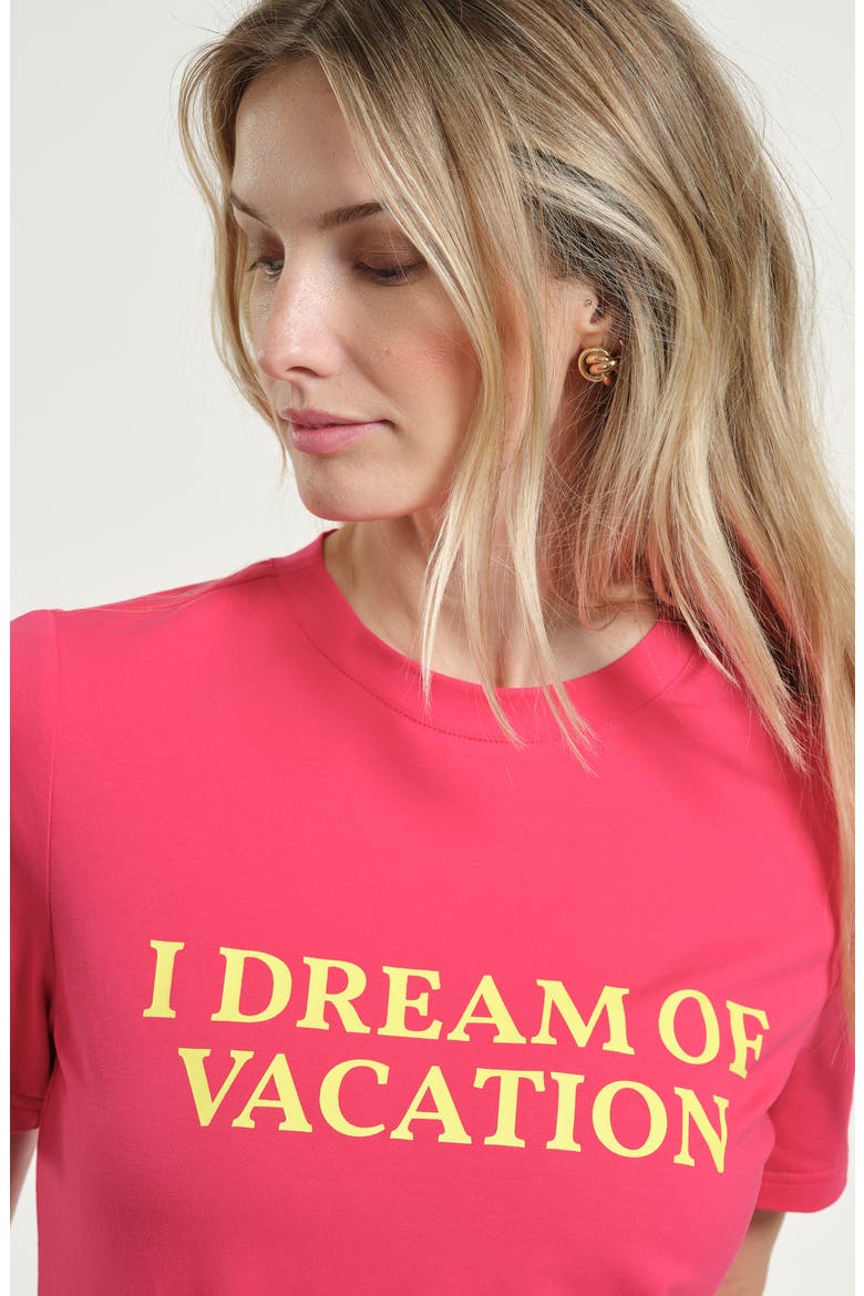 I Dream of Vacation Graphic T-Shirt, Alternate, color, FUCHSIA