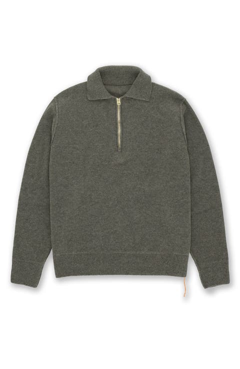 Yale Wool Sweater with Collar and Zip
