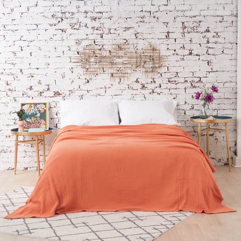 Ryker Melon Queen Gauze Coverlet