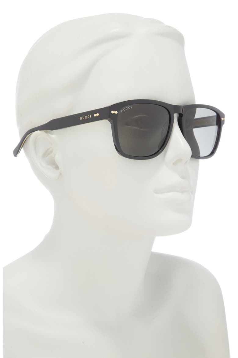58mm Fashion Square Sunglasses, Alternate, color, BLACK BLACK GREY