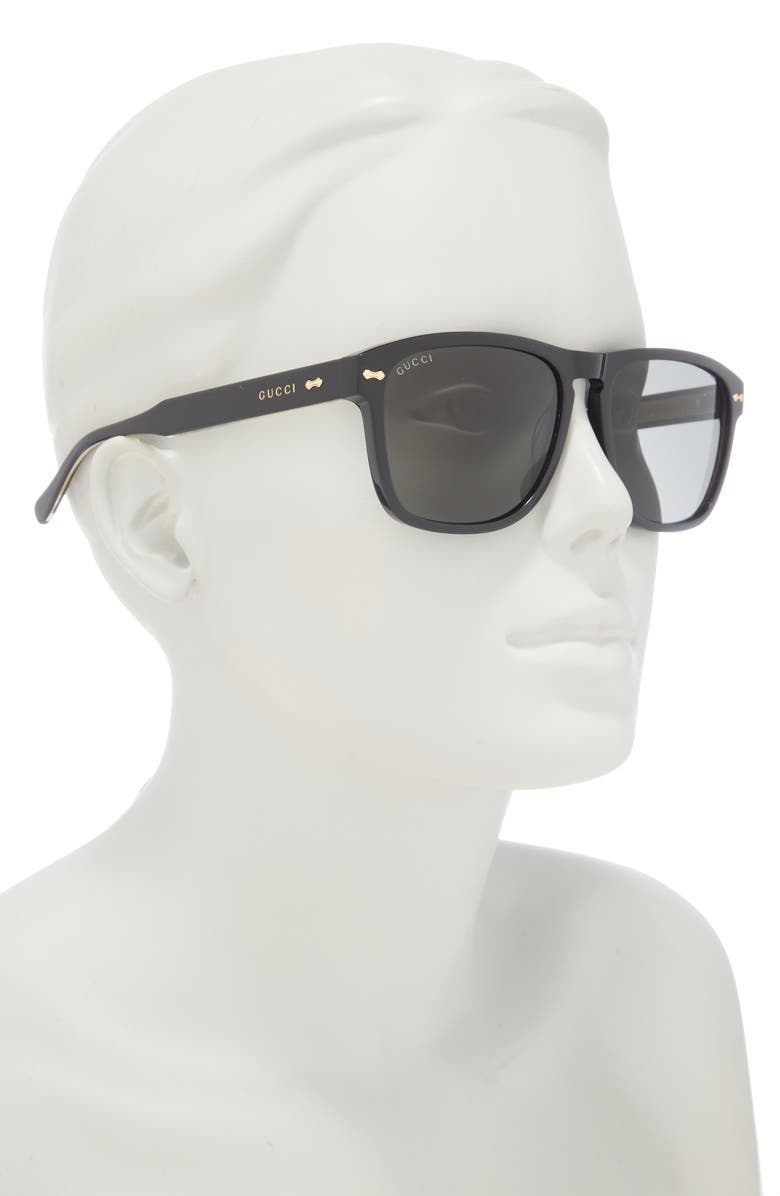 Gucci 58mm Fashion Square Sunglasses, Alternate, color, Black Black Grey