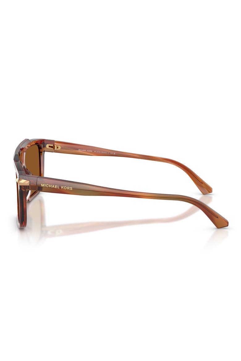 Boston 57mm Square Sunglasses, Alternate, color, BROWN HORN / AMBER MONO