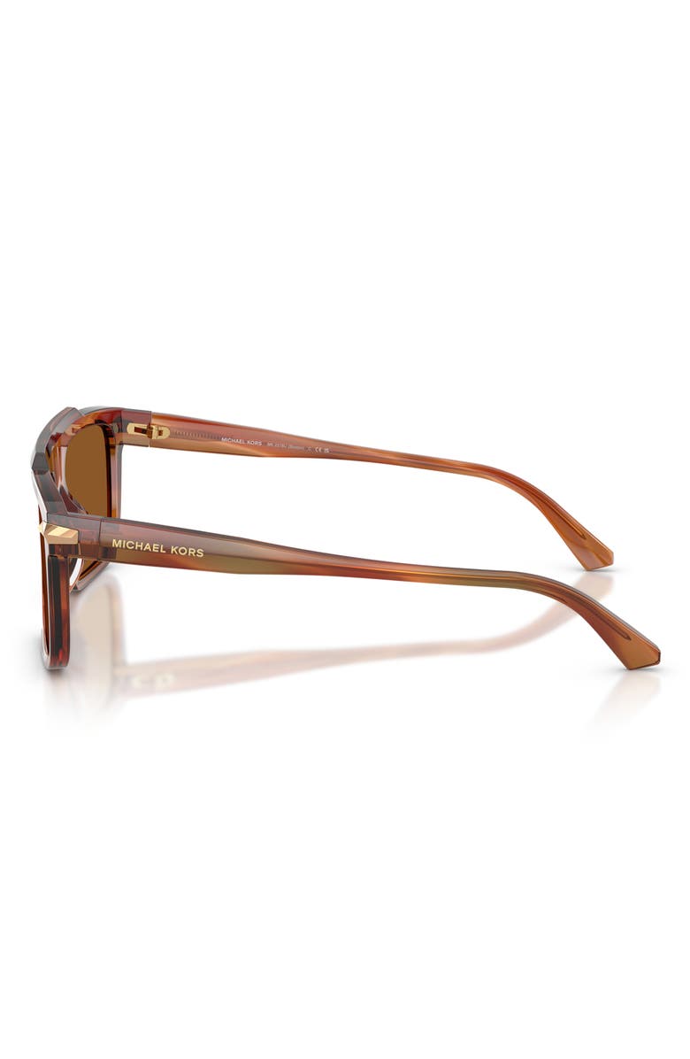 Michael Kors Boston 57mm Square Sunglasses, Alternate, color, Brown Horn / Amber Mono