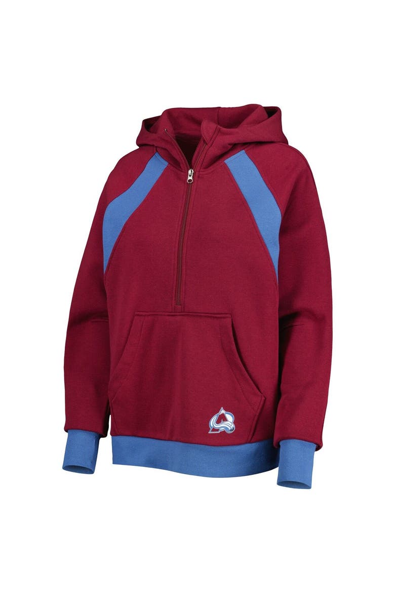 Women's Starter Burgundy Colorado Avalanche Wishbone Half-Zip Hoodie, Alternate, color, Burgundy