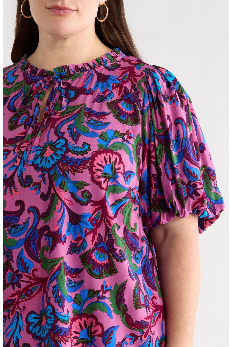 Valier Floral Print Puff Sleeve Top, Alternate, color, MAUVE-MULTI