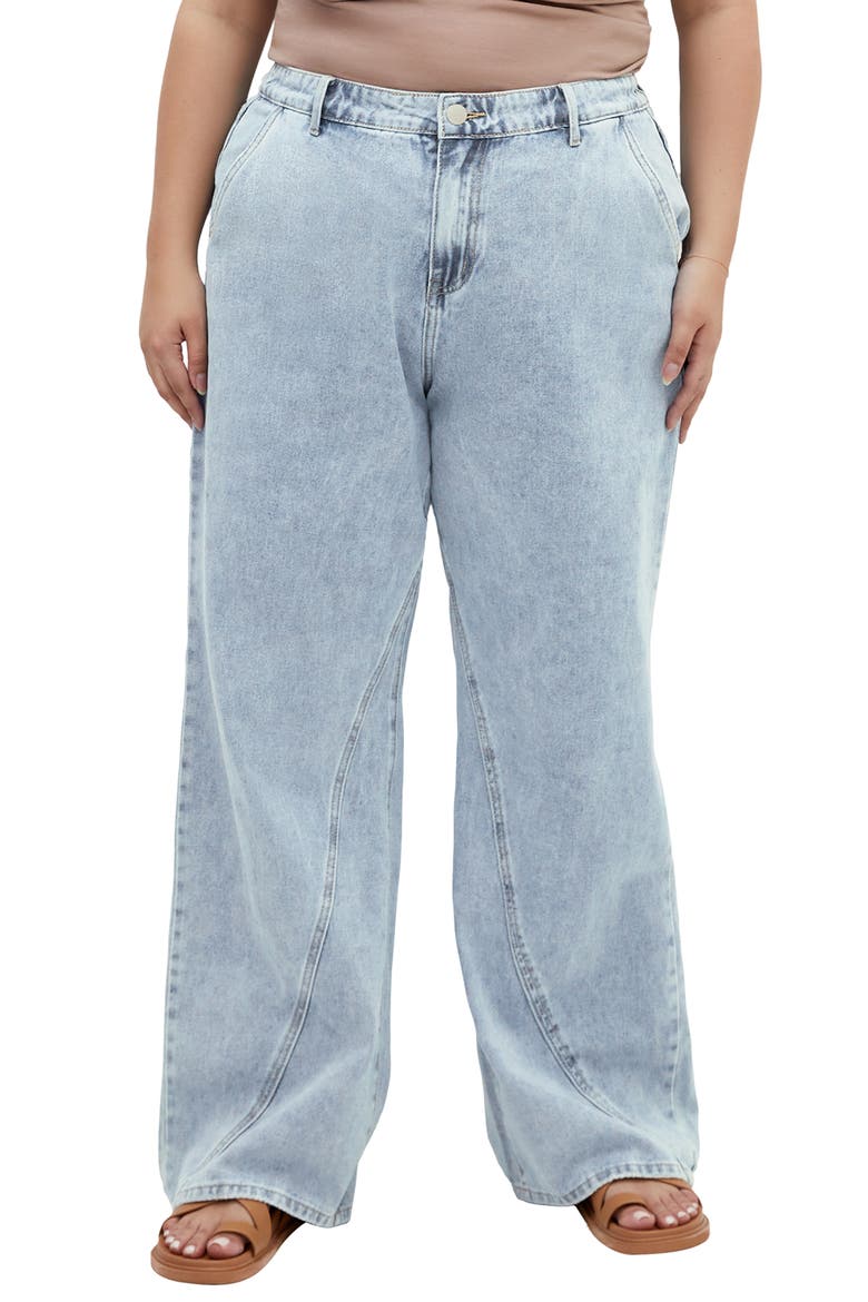 Harley Fit Kyla Wide Leg Jeans, Main, color, LIGHT WASH