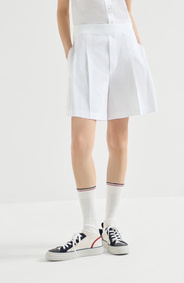 Brunello Cucinelli Piqué shorts, Alternate, color, White
