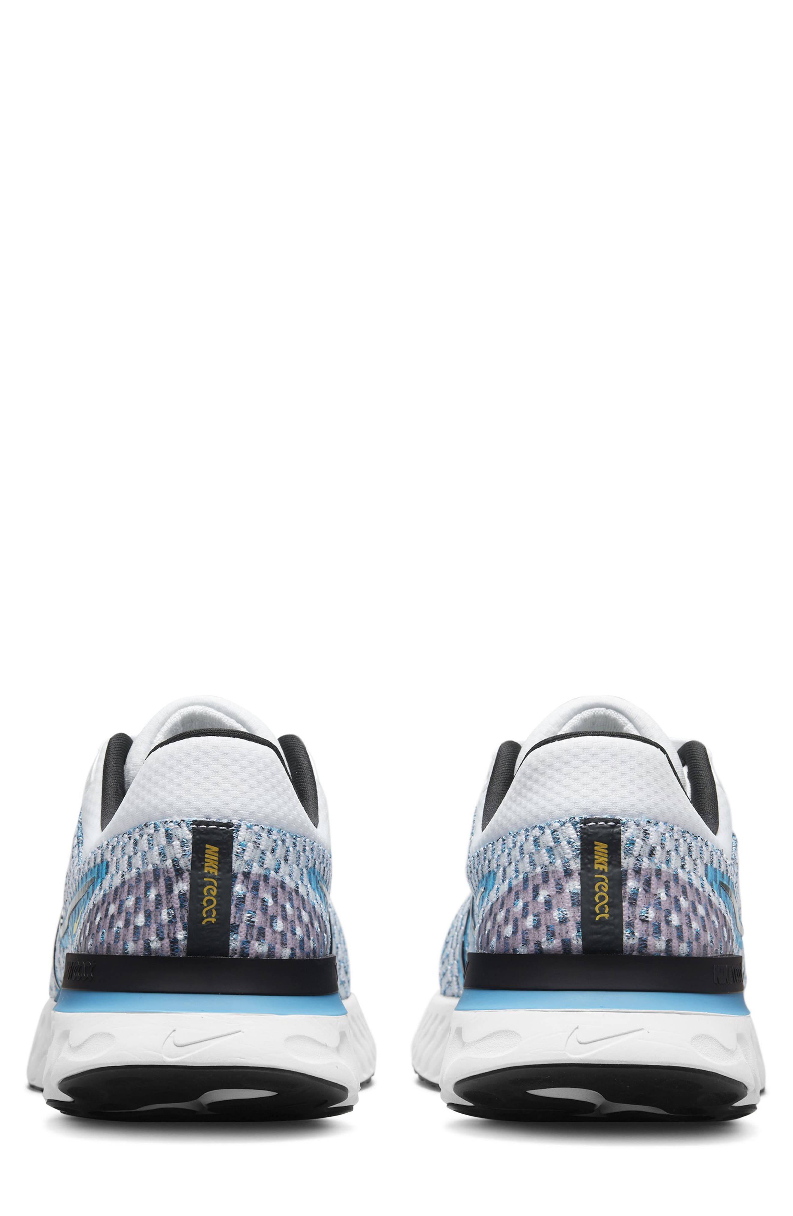 React Infinity Run Flyknit 3 Running Shoe, Alternate, color, WHITE/ BLACK/ BLUE ORBIT
