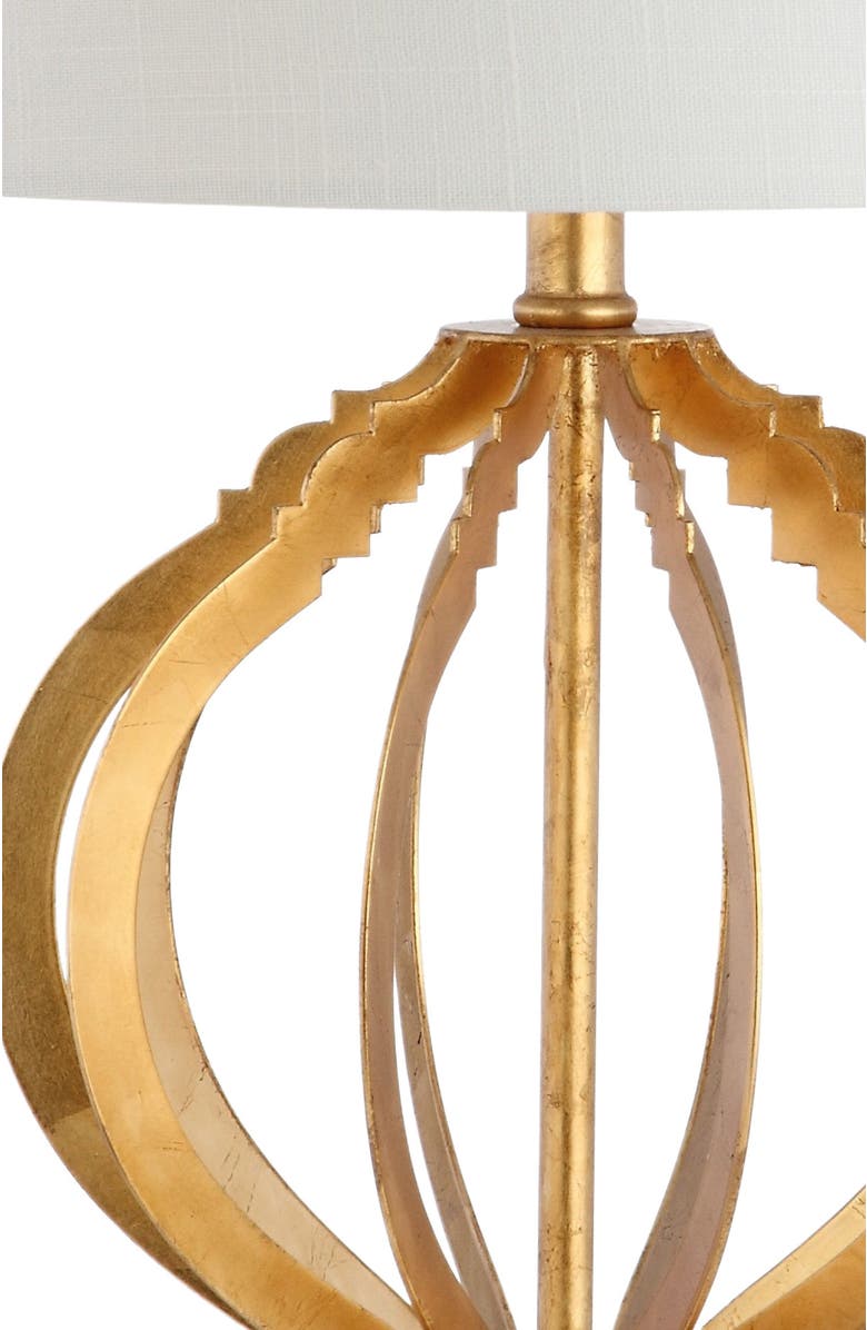 JONATHAN Y Sebastian 28.5" Metal Trellis LED Table Lamp, Gold Leaf, Alternate, color, Gold Leaf