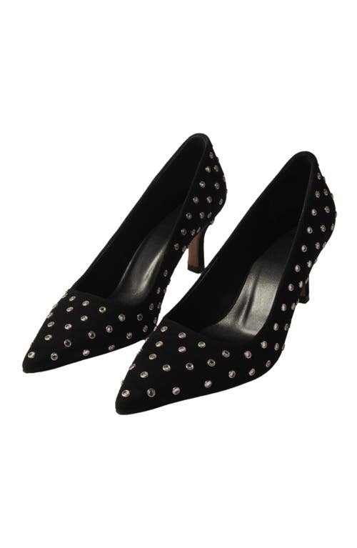 Maje Rhinestone Pumps With Pointed Toes In Black
