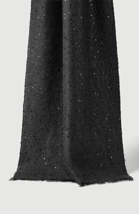 Cashmere and silk diamond yarn scarf