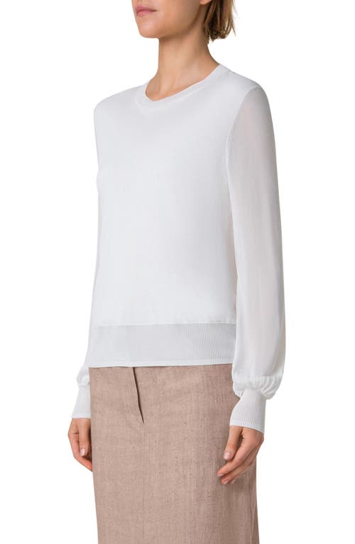 Akris Punto Crewneck Sweater In Cream