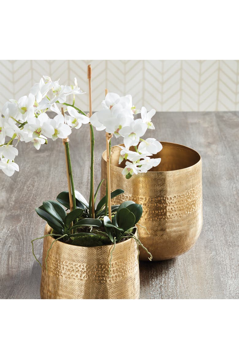Phalaenopsis Orchid Faux (Fake) Mini Garden Drop-In 16", Alternate, color, White