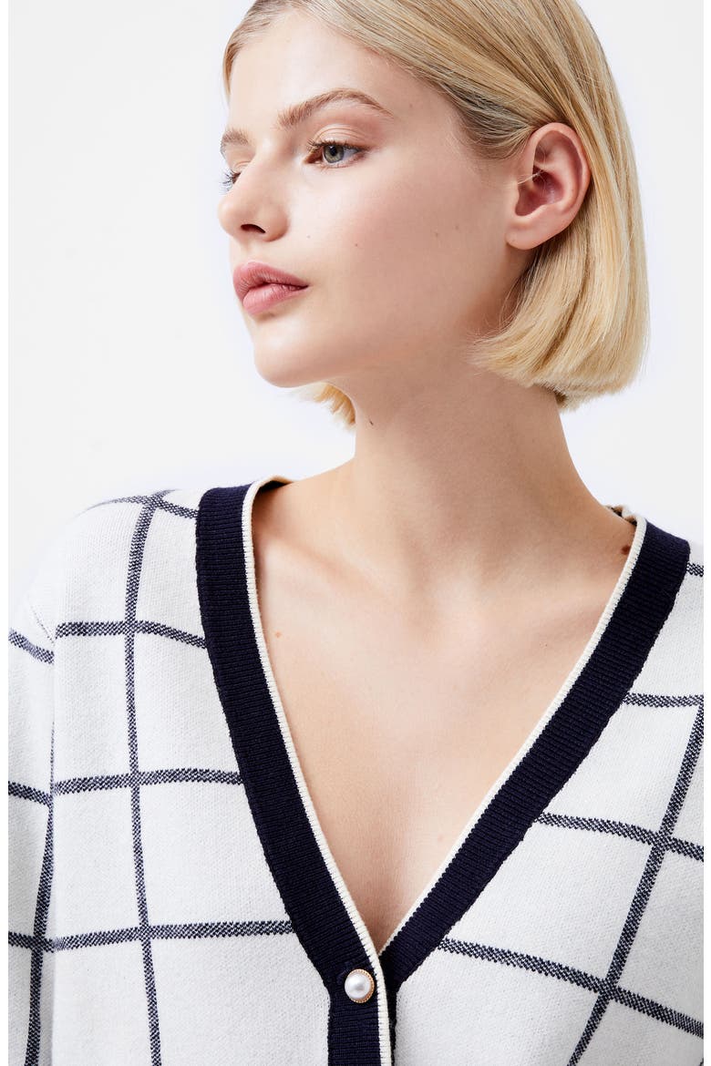 Check Cardigan, Alternate, color, CLASSIC CREAM-MARINE