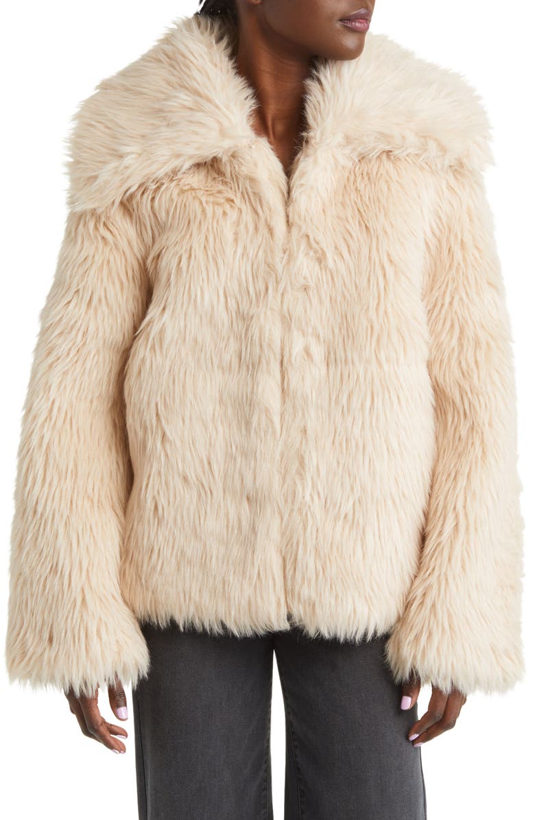 & Other Stories Oversize Collar Faux Fur Coat, Alternate, color,